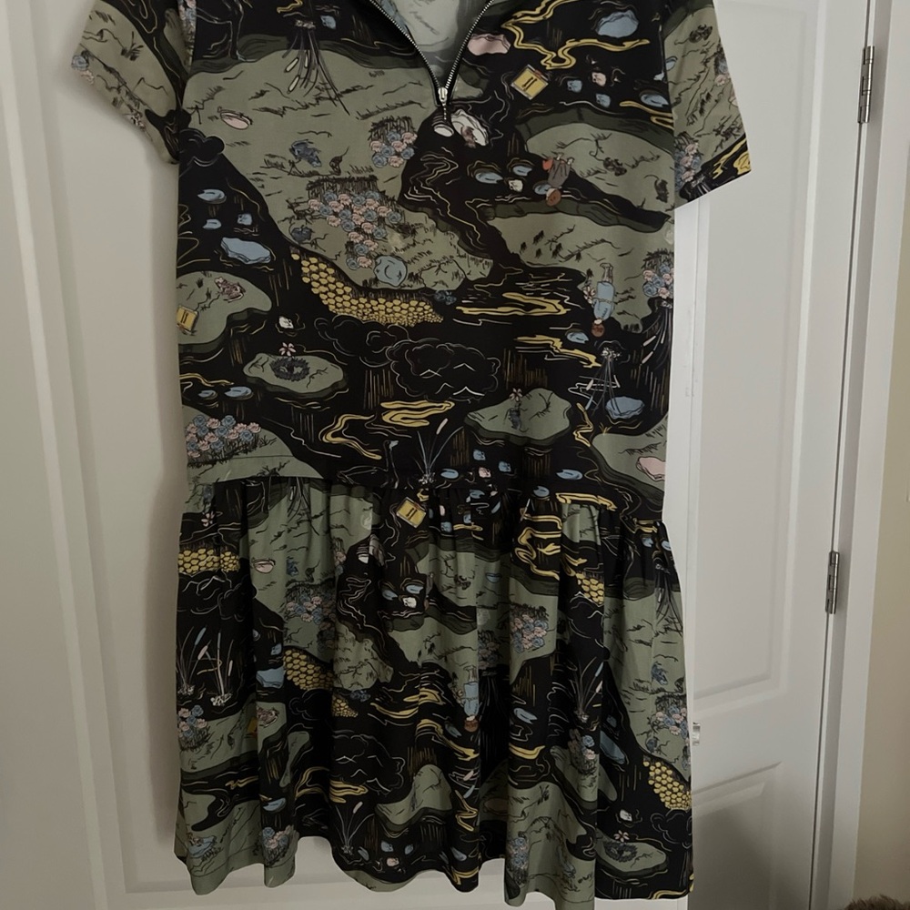 Opening Ceremony women Dress in Black and Green